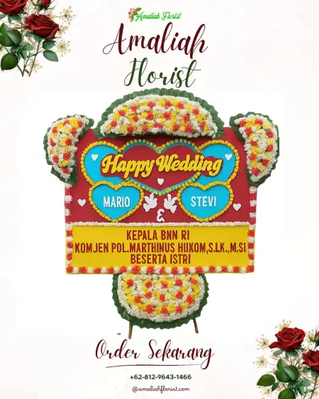 Papan Bunga Pernikahan Sroyo